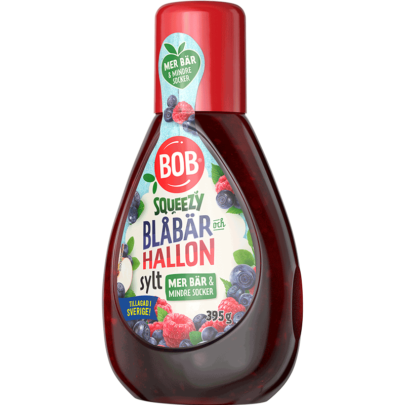 BOB Squeezy Blåbär- och Hallonsylt 395 g