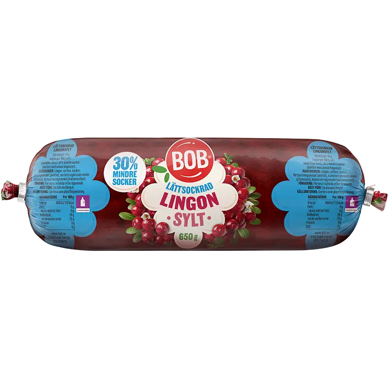 BOB Lättsockrad Lingonsylt refill