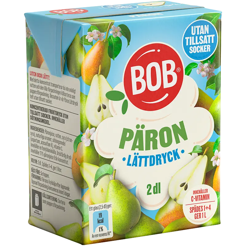 BOB Lättdryck Päron Utan tillsatt socker
