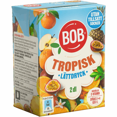 BOB Lättdryck Tropisk Utan tillsatt socker