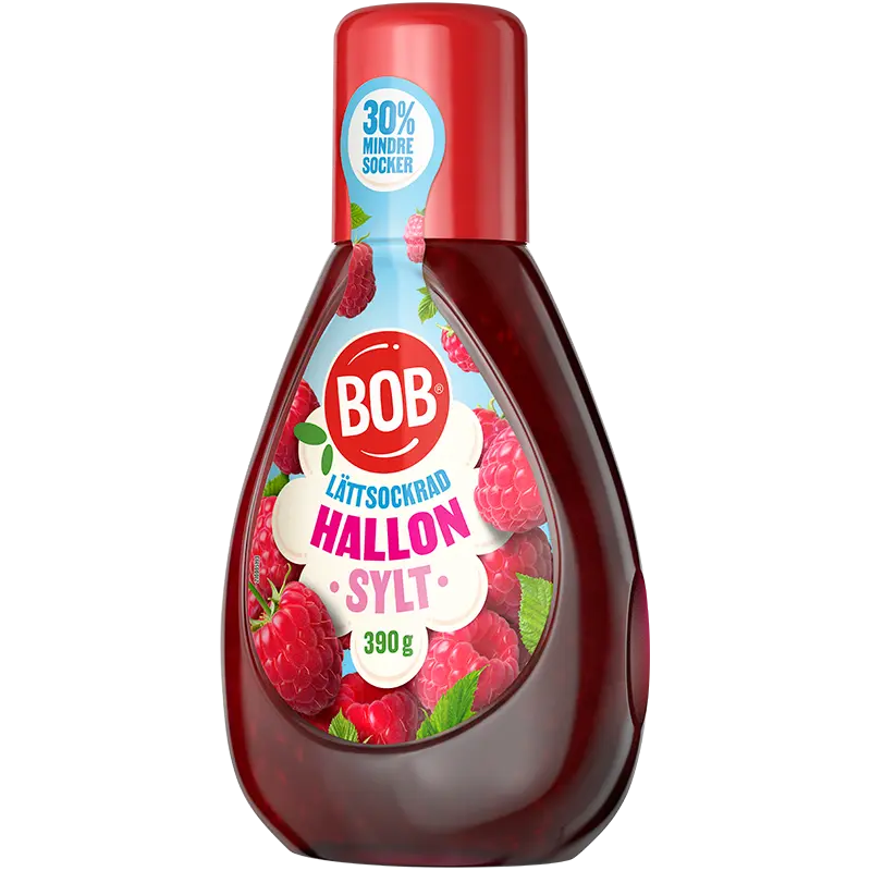 BOB Lättsockrad Hallonsylt 390 g